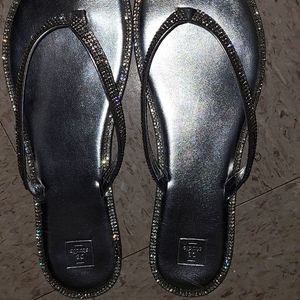 Bling flip flops and slip on's